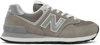 New Balance Womens 574 Logo-embossed Woven Low-top Trainers Grey White G In Grey