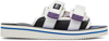Suicoke Unique Embroidery Fabric Moto-cab Slippers In White