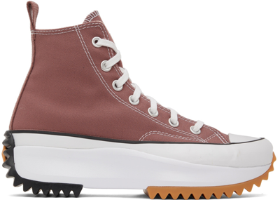 Converse Women's Run Star Hike Platform High Top Sneaker Boots From Finish Line In Rhubarb Pie/white/black 