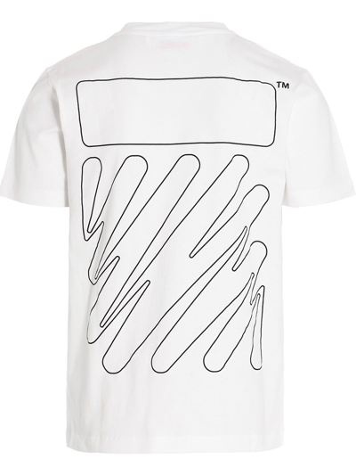 Off-white Wave Outline Diagonal Slim S/s Tee White | ModeSens