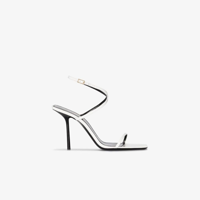 Saint Laurent 110mm Strappy Leather Sandals In White