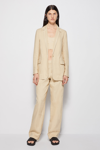 Jonathan Simkhai Ursa Boxy Linen Blazer In Wheat