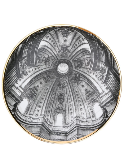 Fornasetti Cupola Sant'ivo Alla Sapienza-print Wall Plate In Black