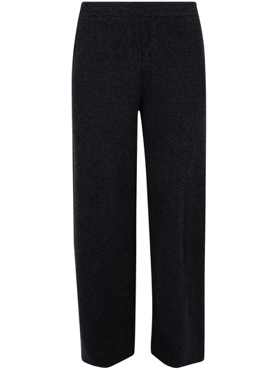 Edward Crutchley Knitted Cashmere Straight-leg Trousers In Black