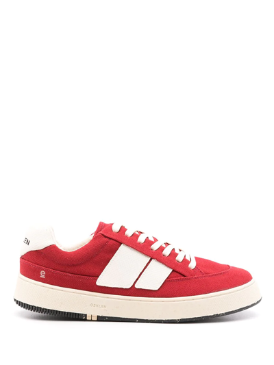 Osklen Panelled Low Top Sneakers In Red