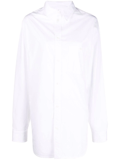 Balenciaga Collared Button-up Cotton Shirt In White