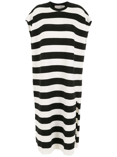 Osklen Oversized Striped Maxi Dress In Black