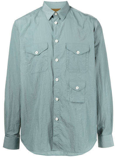 Paul Smith Patch-pocket Long-sleeve Shirt In Green