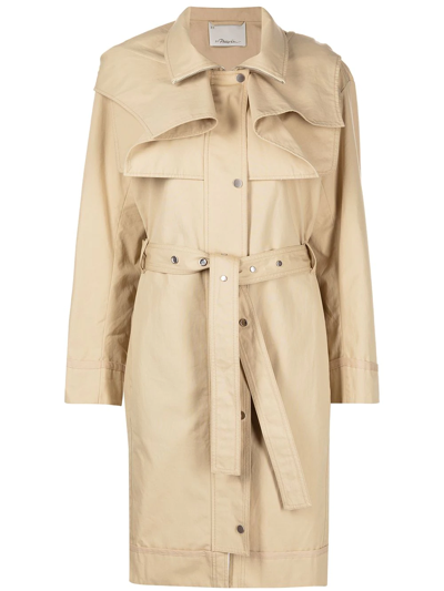 3.1 Phillip Lim / フィリップ リム Heavy Cotton Hooded Trench In Sand
