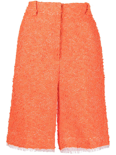 3.1 Phillip Lim Knee-length Tweed Shorts In Orange