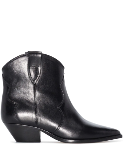 Isabel Marant Polished-finish Pointed-toe Boots In Black