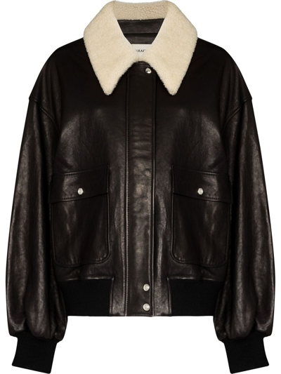 KHAITE SHEARLING-TRIM COLLAR JACKET