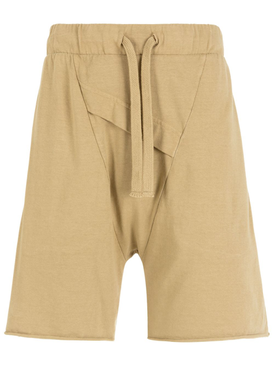 Osklen Drop-crotch Track Shorts In Brown