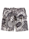 OSKLEN RUFFLED SUNFLOWER-PRINT SHORTS