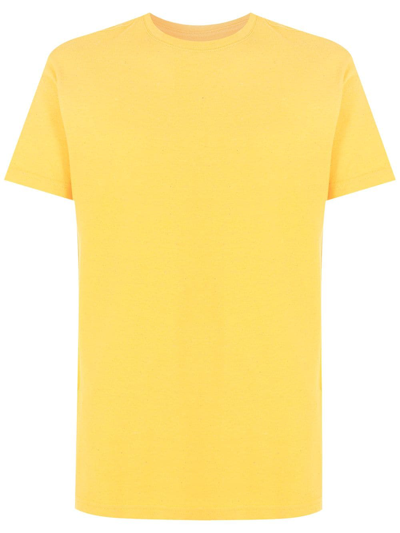 Osklen Round Neck Plain T-shirt In Yellow