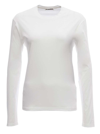Shop Jil Sander Long-sleeved White Cotton T-shirt