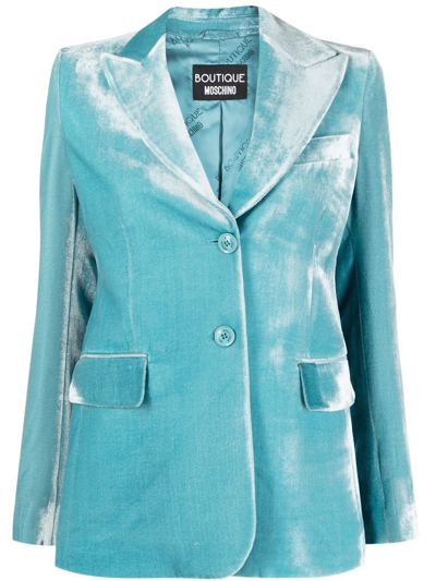Boutique Moschino Peak-lapel Single-breasted Blazer In Blue