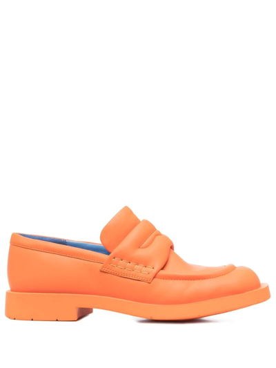 Camperlab 1978 Square-toe Leather Loafers In Orange