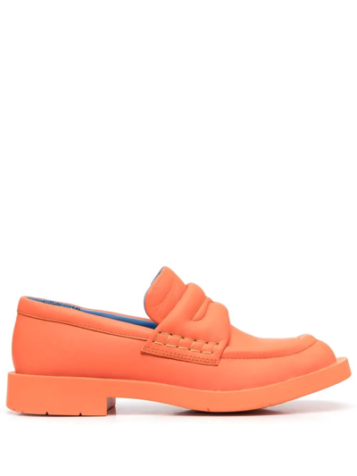 Camperlab Square-toe Leather Loafers In Orange