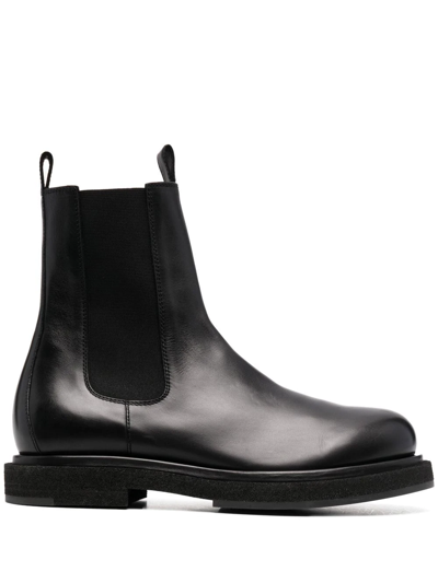 Officine Creative Tonal Leather Boots In Black