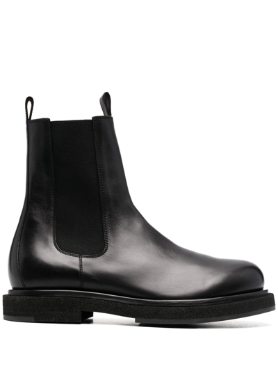 Officine Creative Black Joss 004 Chelsea Boots In Buttero Nero