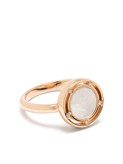 Damiani 18kt Rose Gold D.side Diamond Ring In Pink