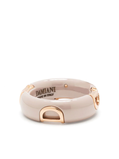 Damiani 18kt Rose Gold D.icon Diamond Ceramic Band Ring In Pink