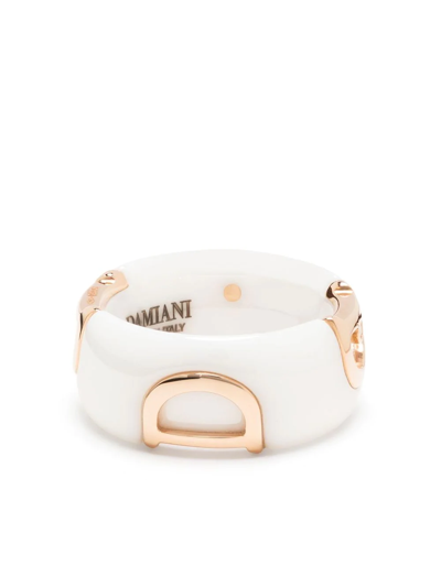 Damiani 18kt Rose Gold D.icon Diamond Ceramic Band Ring In Pink