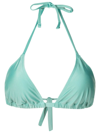 Lygia & Nanny Lasmin Ruched Bikini Top In Blue