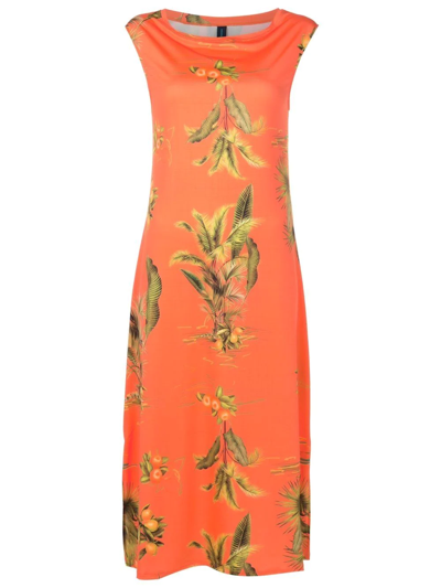 Lygia & Nanny Floral-print Sleeveless Dress In Orange