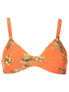 Lygia & Nanny Carla Floral-print Bikini Top In Orange