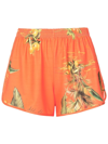 Lygia & Nanny Floral-print High-waist Shorts In Orange