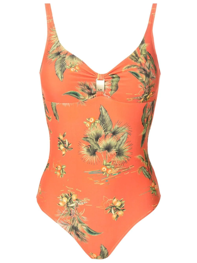 Lygia & Nanny Roberta Floral-print Swimsuit In Orange