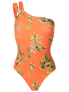 LYGIA & NANNY FLORAL-PRINT ONE-SHOULDER SWIMSUIT