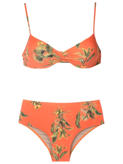 Lygia & Nanny Floral-print Two-piece Bikini In Orange