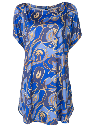 Lygia & Nanny Allat Graphic-print Tunic Dress In Blue