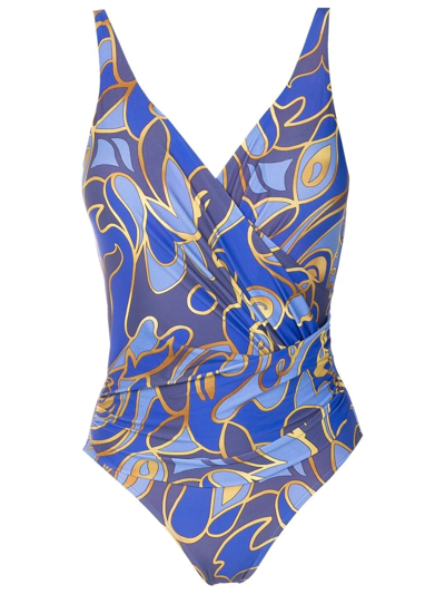 Lygia & Nanny Graphic-print Swimsuit In Blue