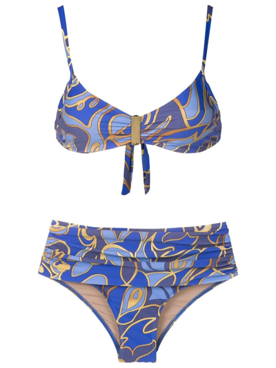 Lygia & Nanny Graphic-print Bikini In Blue