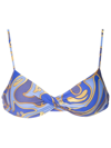 Lygia & Nanny Cassis Abstract-print Bikini Top In Blue