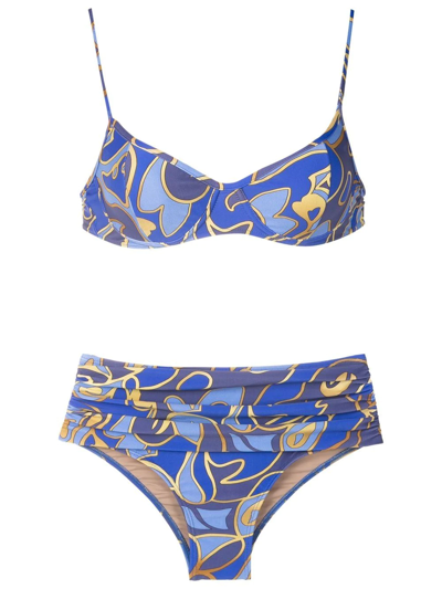Lygia & Nanny Graphic-print Bikini In Blue