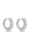 Yoko London 18kt White Eclipse Akoya Pearl And Diamond Hoop Earrings In Silber