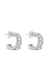 YOKO LONDON 18KT WHITE GOLD ECLIPSE AKOYA PEARL AND DIAMOND HOOP EARRINGS