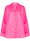 The Frankie Shop Perla Oversized Twill Shirt Jacket In Pink