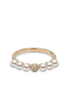 YOKO LONDON 18KT YELLOW GOLD ECLIPSE AKOYA PEARL AND DIAMOND RING