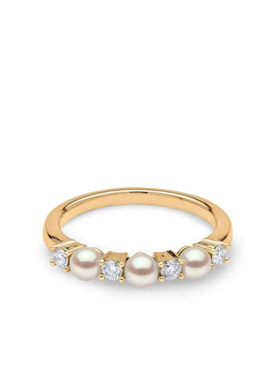 Yoko London 18kt Yellow Gold Eclipse Akoya Pearl And Diamond Ring