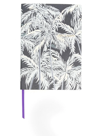 Palm Angels Notizbuch Mit Palmen-print In Grey