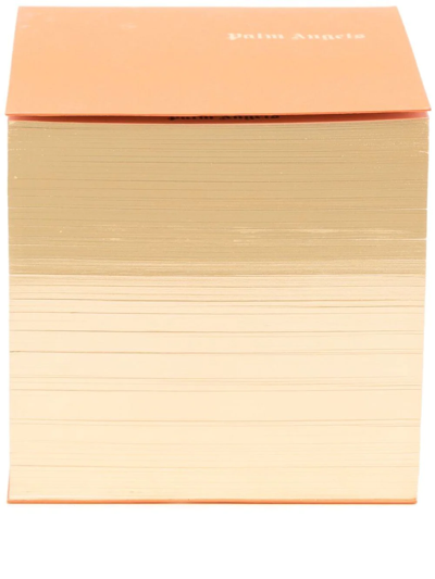 Palm Angels Logo-print Cube Notepad In Orange
