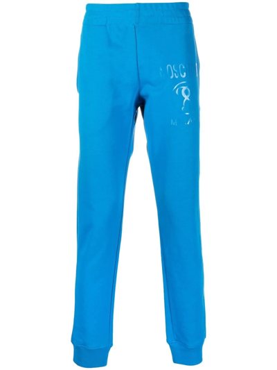 Moschino Logo-print Track Pants In Blau