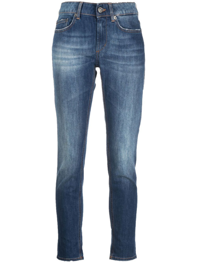 Dondup Slim-cut Cropped Jeans In Blau