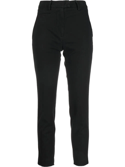 Dondup Slim-cut Cropped Trousers In Black